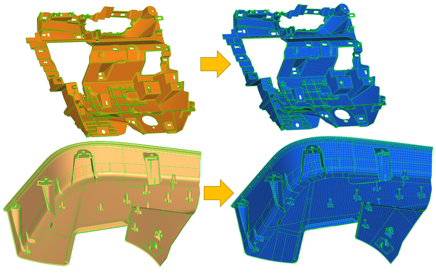 DEP MeshWorks Morphing Europe Simulation CAE France Mesh Meshing Plastic automatic